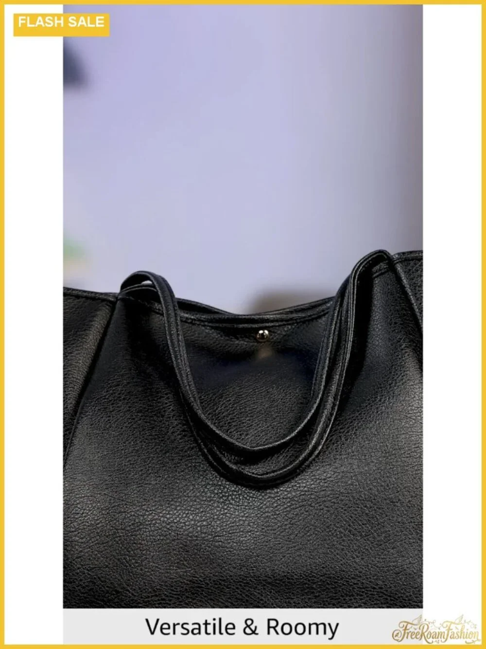 Oversize PU Leather Tote Women Weekender Bag Shopper Handbag Travel Purse